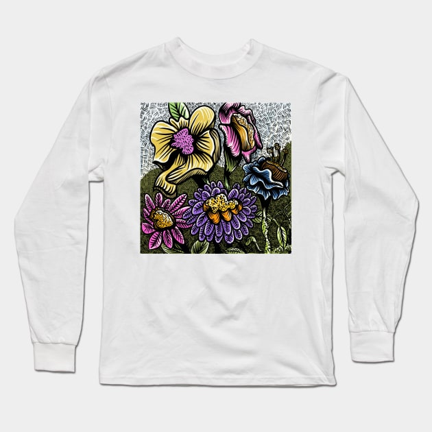 Plant drawing in colour Long Sleeve T-Shirt by stephenignacio
